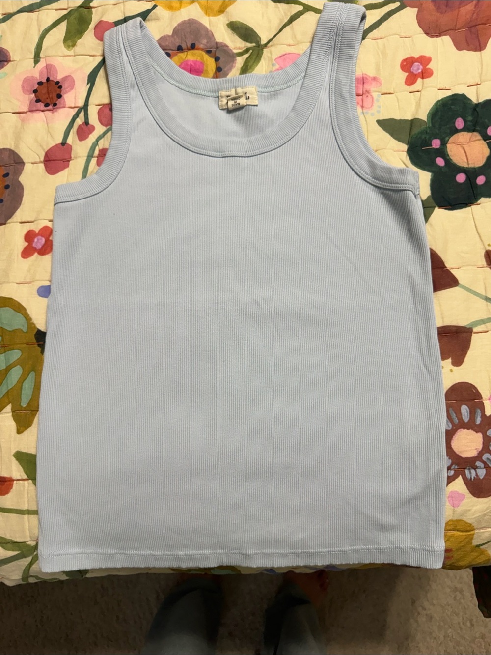 Light Blue Rib Tank Top